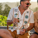 EL SATIVO TEQUILA - GUAYABERA BUTTON UP