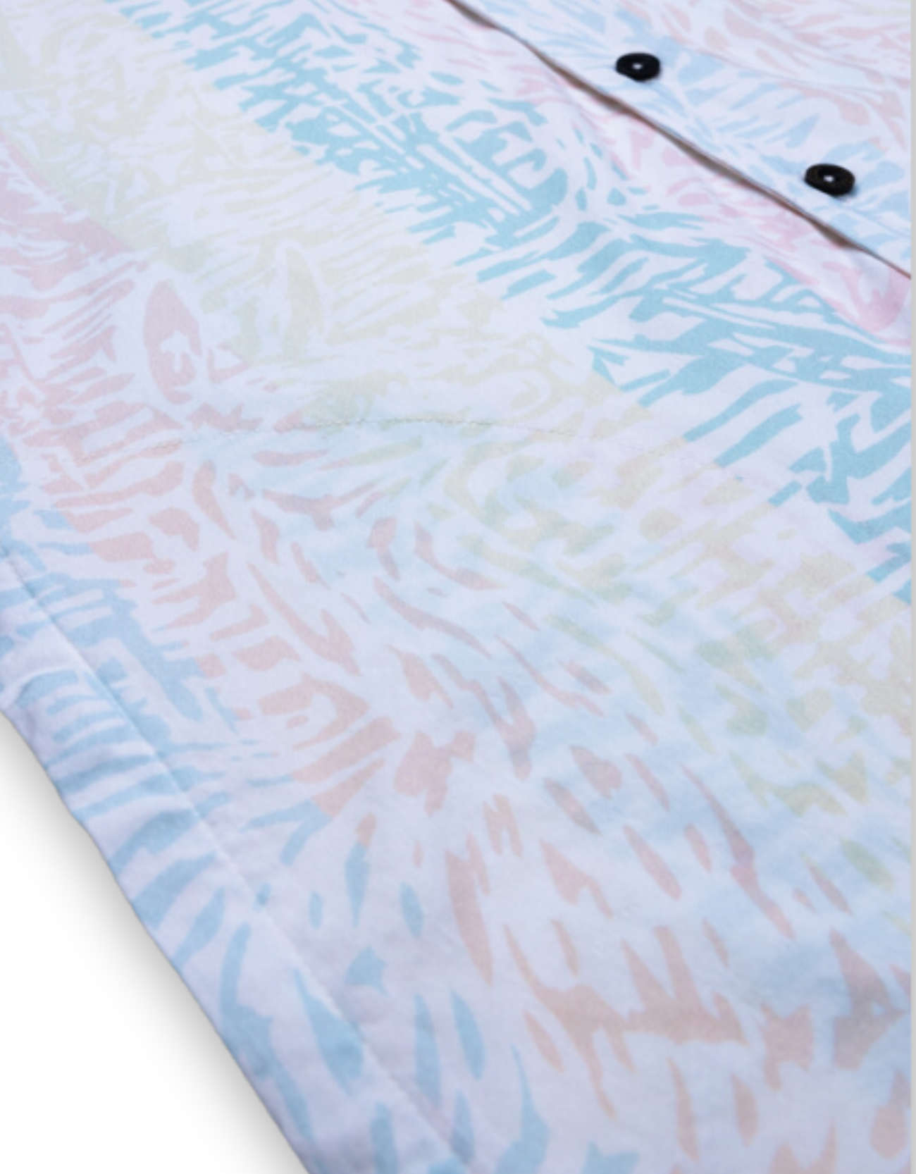 Baja Llama Pastel Stripe Leopard Print Cotton Viscose short sleeve button up shirt
