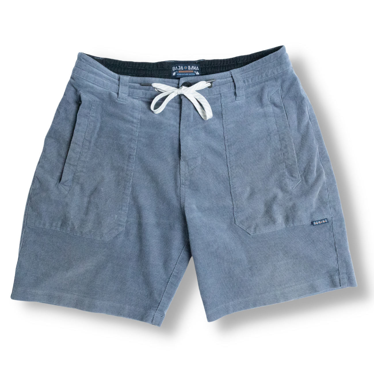 Baja Llama's Arroyo 18" Steal Blue Stretch Corduroy Casual Walk Shorts