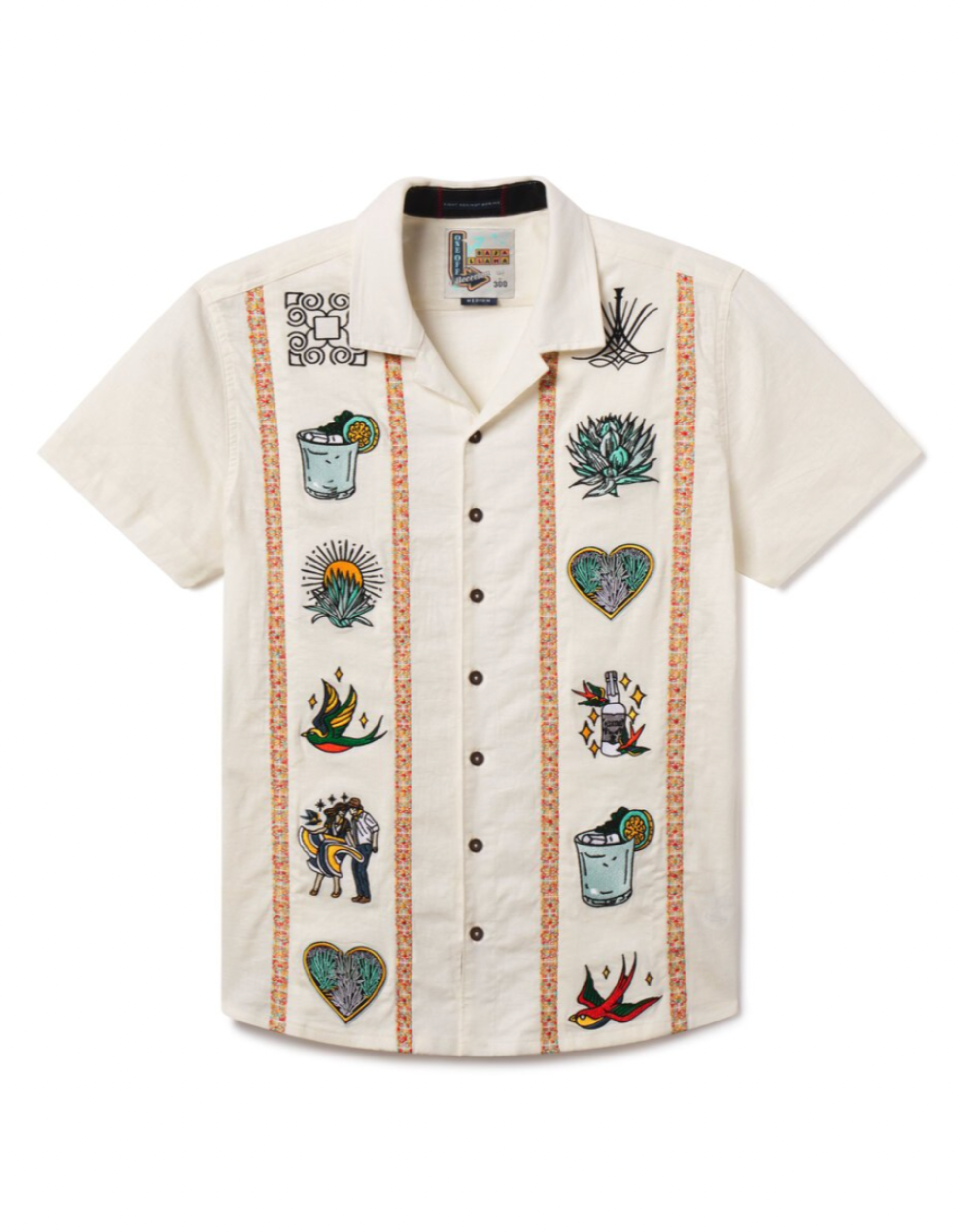 El Sativo Tequila Guayabera Short Sleeve Button Up Shirt – Bajallama