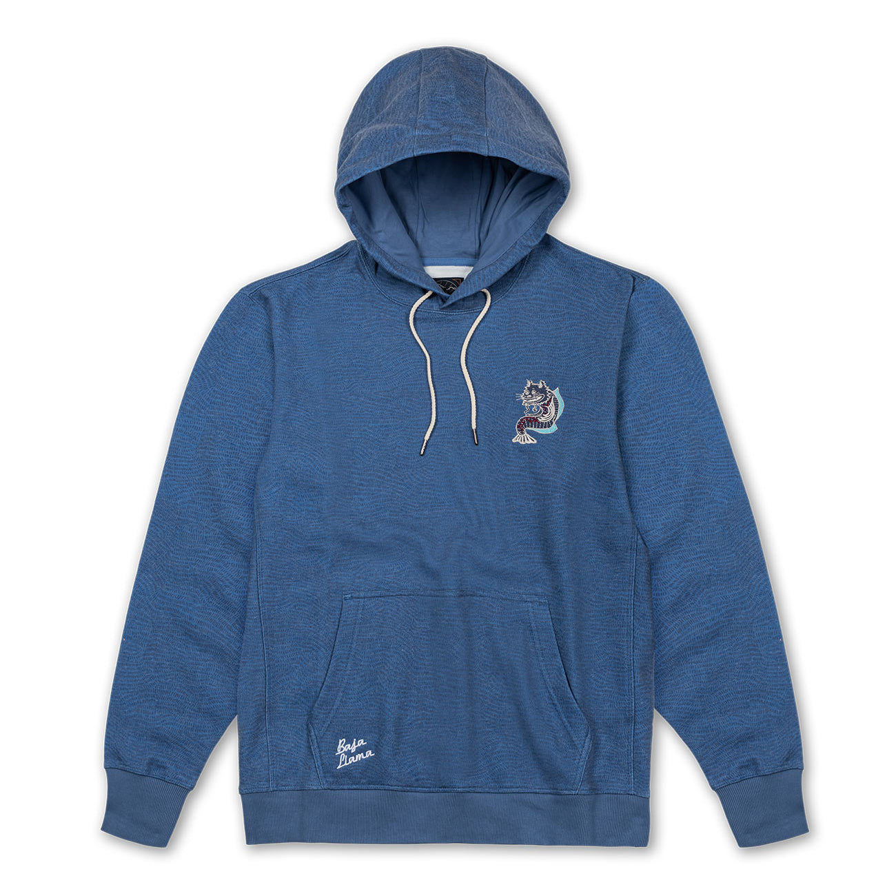 Blue Catfish embroidered organic cotton hoodie
