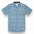 Blue button up shirt with wave print and hidden side zipper pocket