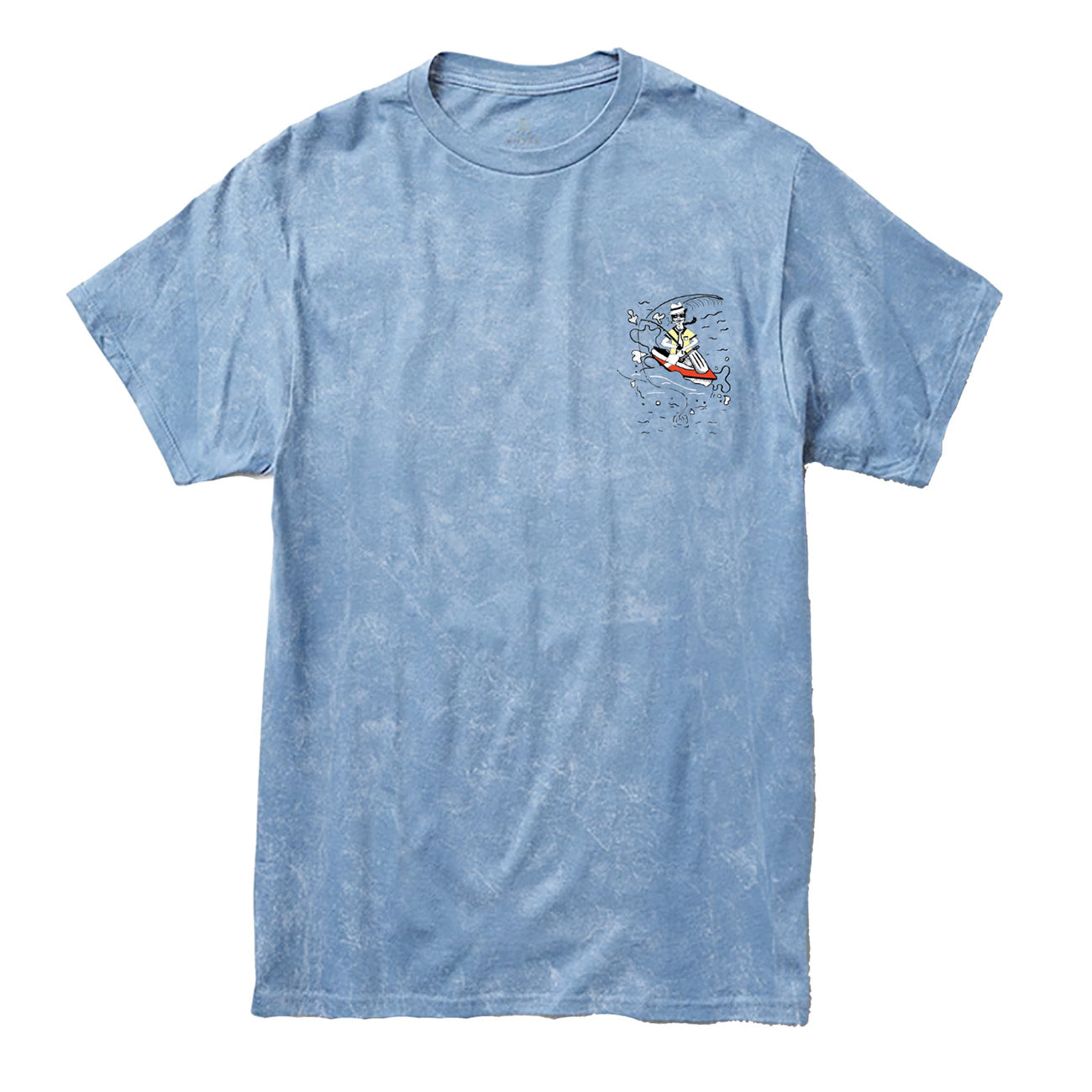 Baja Llama blue acid washed Peruvian cotton lobster graphic T-shirt