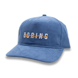Blue Boring logo embroidered corduroy hat
