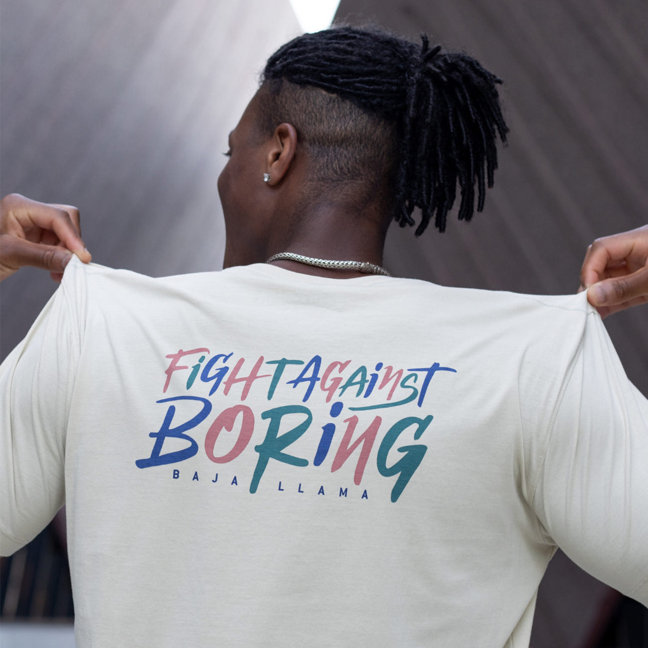 FIGHT AGAINST BORING RETRO - CREAM  PRIMO GRAPHIC TEE