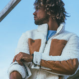 Baja Llama's Deap Shag Cream & Tan Sherpa Fleece Jacket