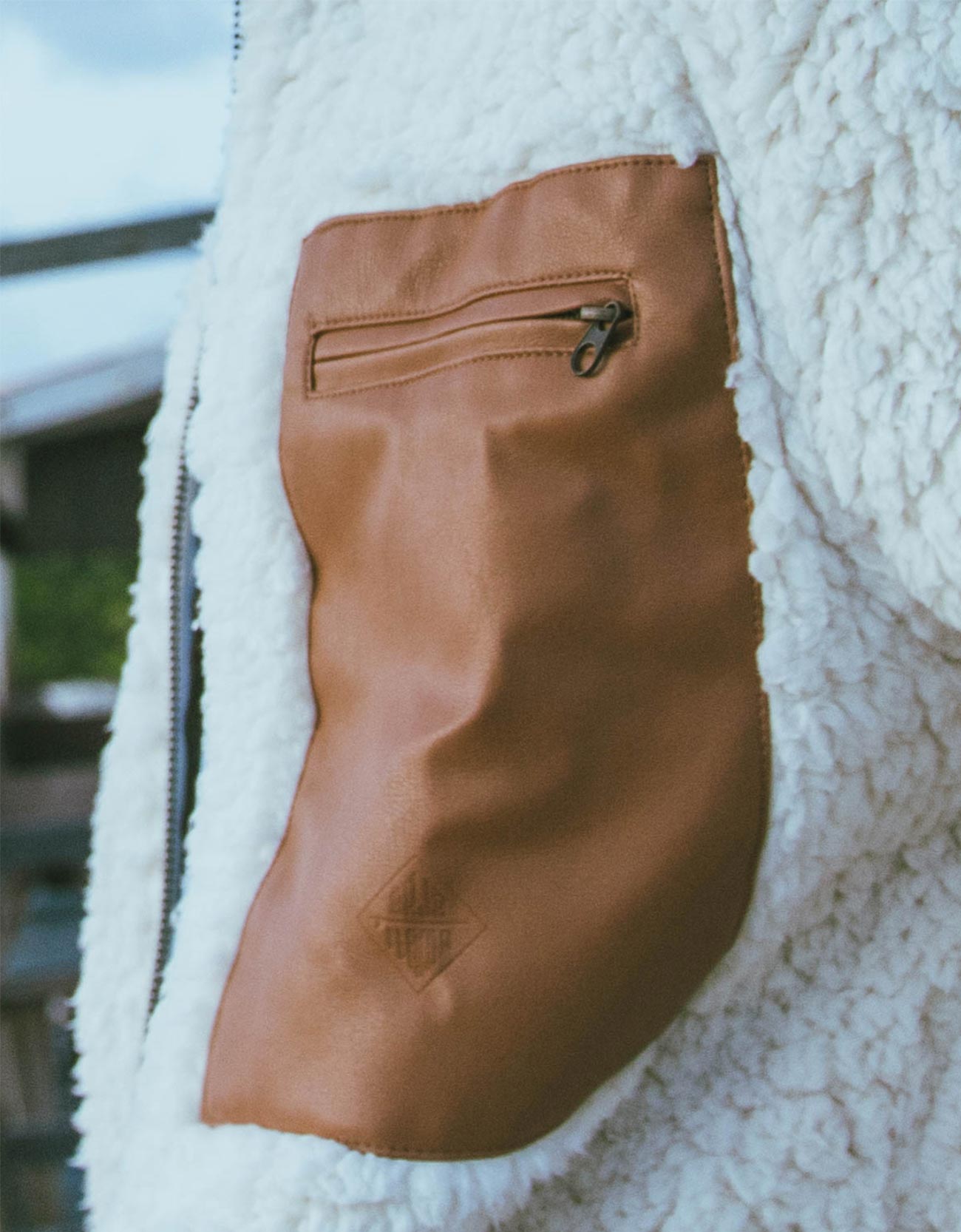 Baja Llama's Deap Shag Cream & Tan Sherpa Fleece Jacket