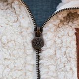 Baja Llama's Deap Shag Cream & Tan Sherpa Fleece Jacket