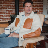 Baja Llama's Deap Shag Cream & Tan Sherpa Fleece Jacket