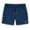 Solid navy men's swimsuit featuring embroidered "Taking Care of Business" slogan and Baja Llama logo.