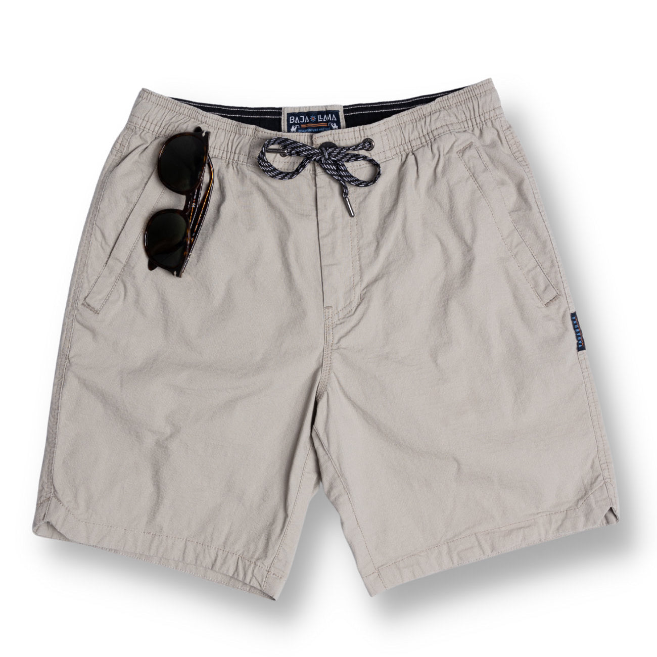 Baja Llama's Vagabond 18" Light Khaki Stretch Cotton Ripstop Adventure Shorts