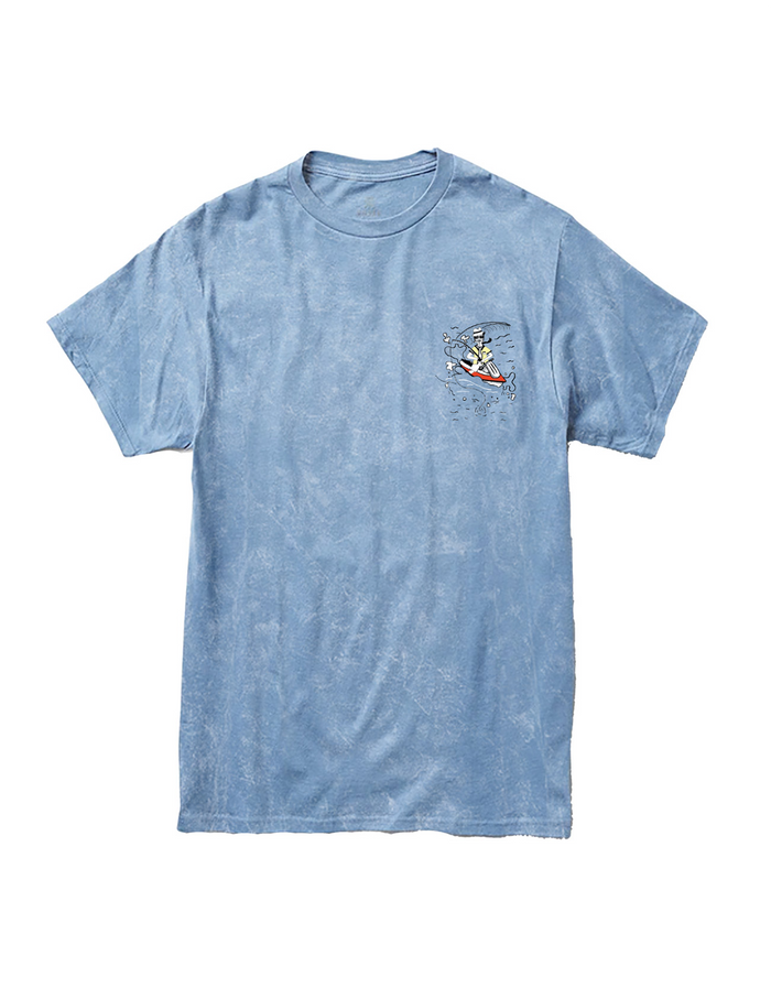 Baja Llama blue acid washed Peruvian cotton lobster graphic T-shirt