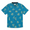 Baja Llama Blue gold tequila mexican themed print Recycled Poly stretch short sleeve button up shirt