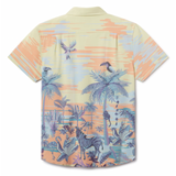 Back view of Time Before Land Vagabond travel shirt with shirttail hem