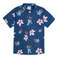 Baja Llama Blue Hawaiian Floral Stretch Performance Button Up