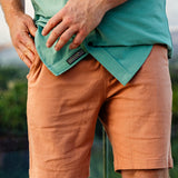 TOO BREEZYS TERRACOTTA - STRETCH LINEN SHORTS