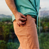 TOO BREEZYS TERRACOTTA - STRETCH LINEN SHORTS