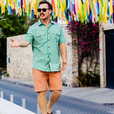 TOO BREEZYS TERRACOTTA - STRETCH LINEN SHORTS