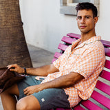 DOBBY DOES DALLAS - ORANGE CHECKERS - ONE OFF BUTTON UP RELAXED FIT