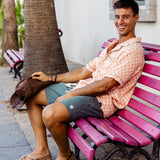 DOBBY DOES DALLAS - ORANGE CHECKERS - ONE OFF BUTTON UP RELAXED FIT
