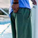 RELAXPLORATIONS - HEDGE GREEN ATHLEISURE SHORTS