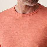 SOLID BURNT CORAL - SLUB PIMA TEE