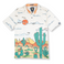 Baja Llama Desert-themed performance polo with bold cactus and sunset print. Breathable, lightweight, and made for standout style.