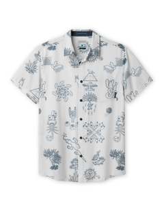 Men’s off-white desert print button-up shirt front view
