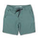 Baja Llama stretchy green hybrid shorts with drawstring waist, perfect for travel and everyday wear.