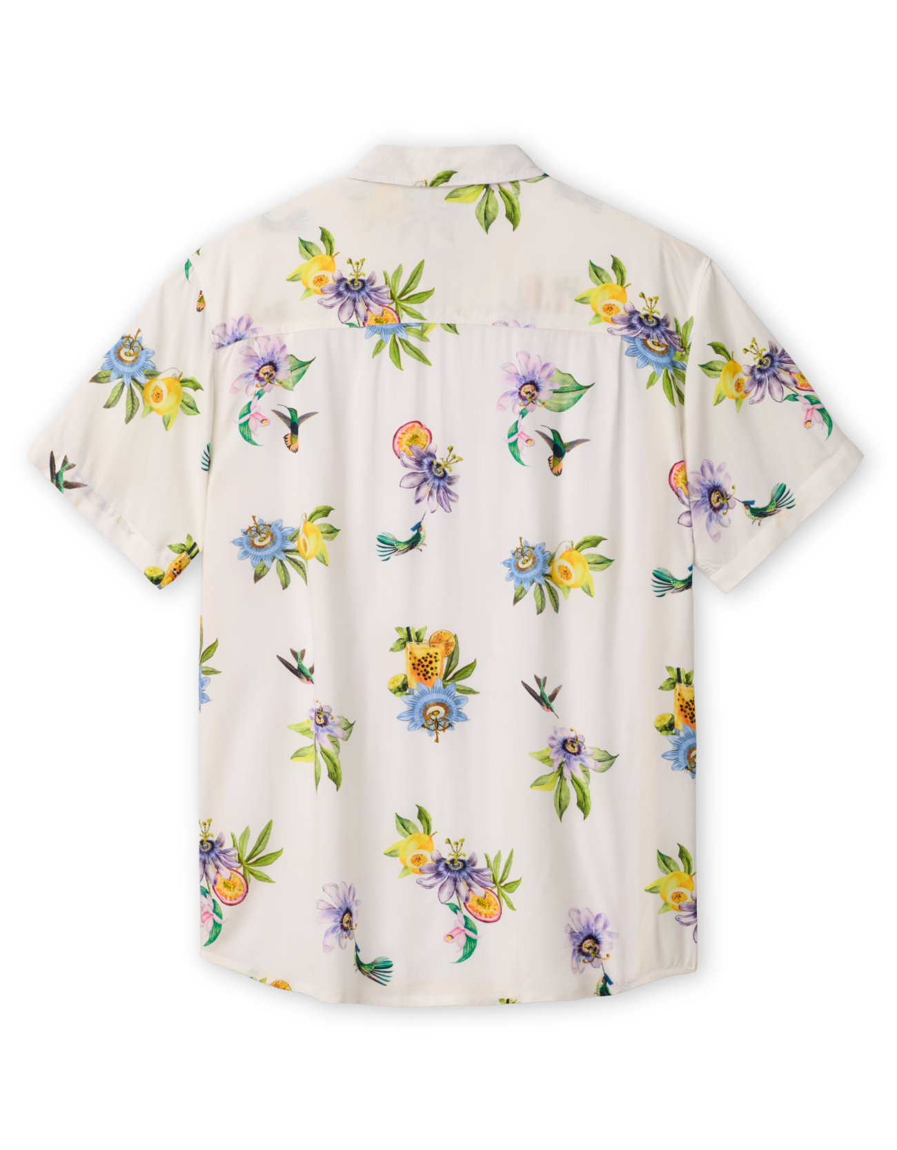 Men’s floral button-up shirt back view
