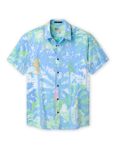 Front view of Pastel Paradise shirt – short sleeve performance shirt for hot weather
