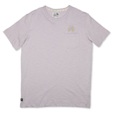 MARRAKESH PALMS - PURPLE RAIN PIMA SLUB POKET TEE