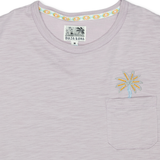 MARRAKESH PALMS - PURPLE RAIN PIMA SLUB POKET TEE