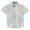 Flat lay of The Prince of Rain Reverse Print Vagabond recycled travel button-up shirt with bold print