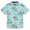 Baja Llama Green animal print viscose party short sleeve button up shirt