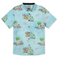 Baja Llama Green animal print viscose party short sleeve button up shirt