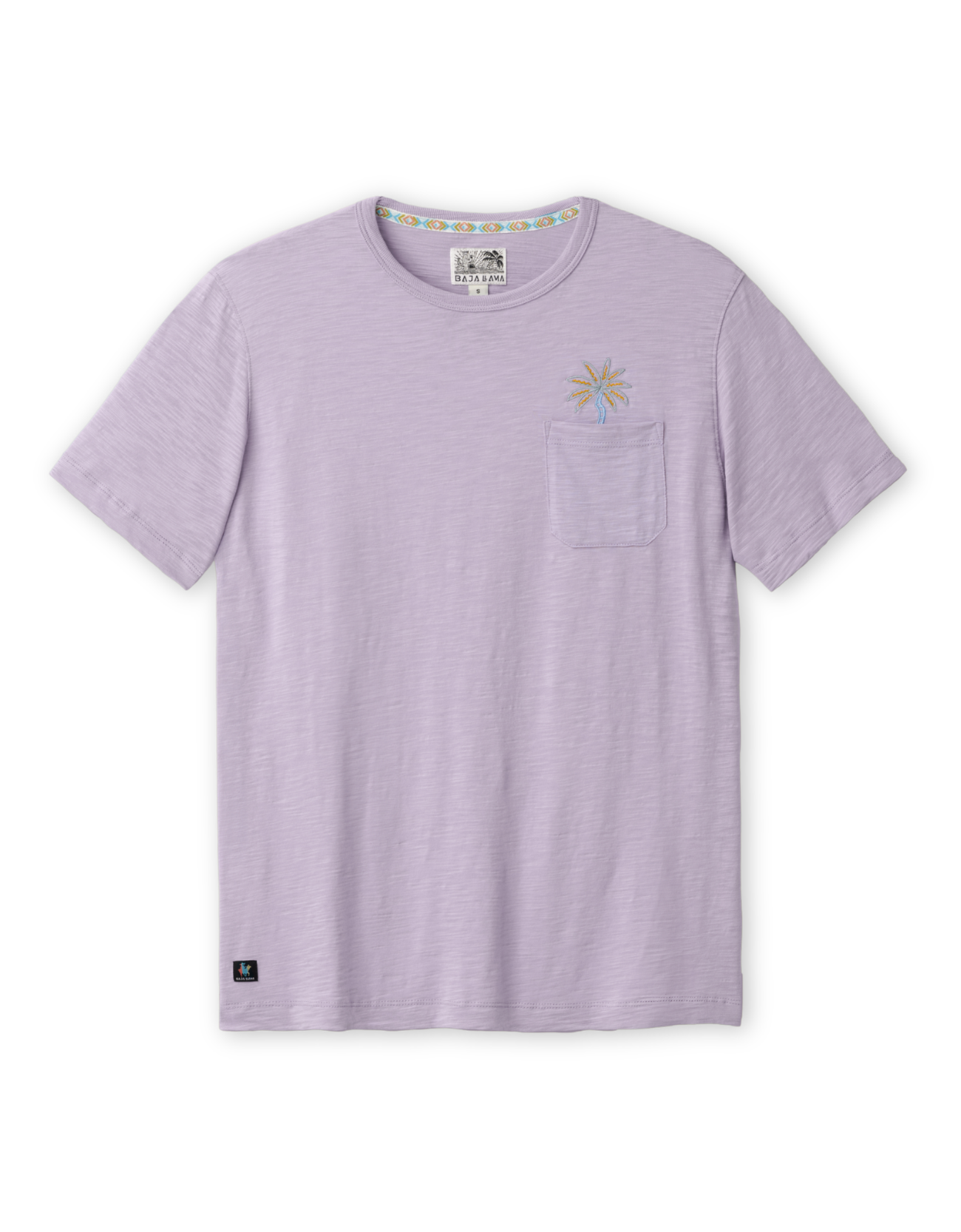 Marrakesh Palms Embroidered Tee – Purple Rain Front View
