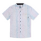 Baja Llama Pastel Stripe Leopard Print Cotton Viscose short sleeve button up shirt