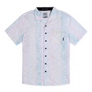 Baja Llama Pastel Stripe Leopard Print Cotton Viscose short sleeve button up shirt