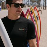 BORING EMBROIDERY - BLACK SLUB PIMA TEE
