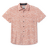 Baja Llama burnt orange wave Print Cotton Viscose short sleeve button up shirt