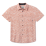 Baja Llama burnt orange wave Print Cotton Viscose short sleeve button up shirt