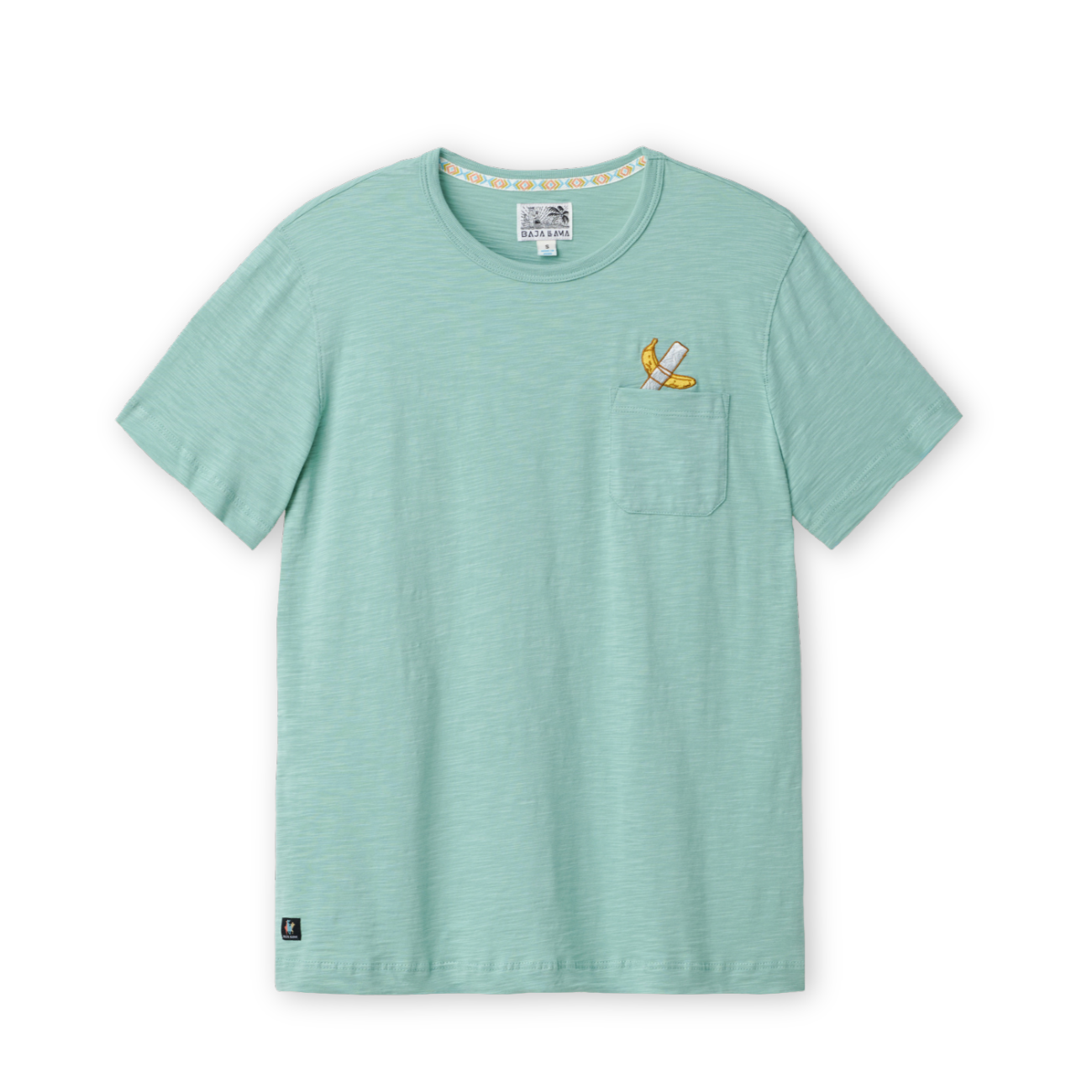 La Banana Embroidered Tee – Tropic Green Front View
