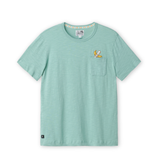 La Banana Embroidered Tee – Tropic Green Front View
