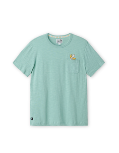La Banana Embroidered Tee – Tropic Green Front View
