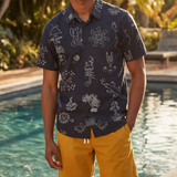 DESERT MARTIANS BLACK CHOCOLATE - MOJAVE PERFORATED BUTTON UP