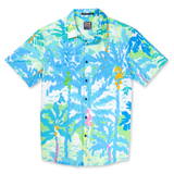 PASTEL PARADISE - REVERSE PRINT MOJAVE PERFORATED BUTTON UP