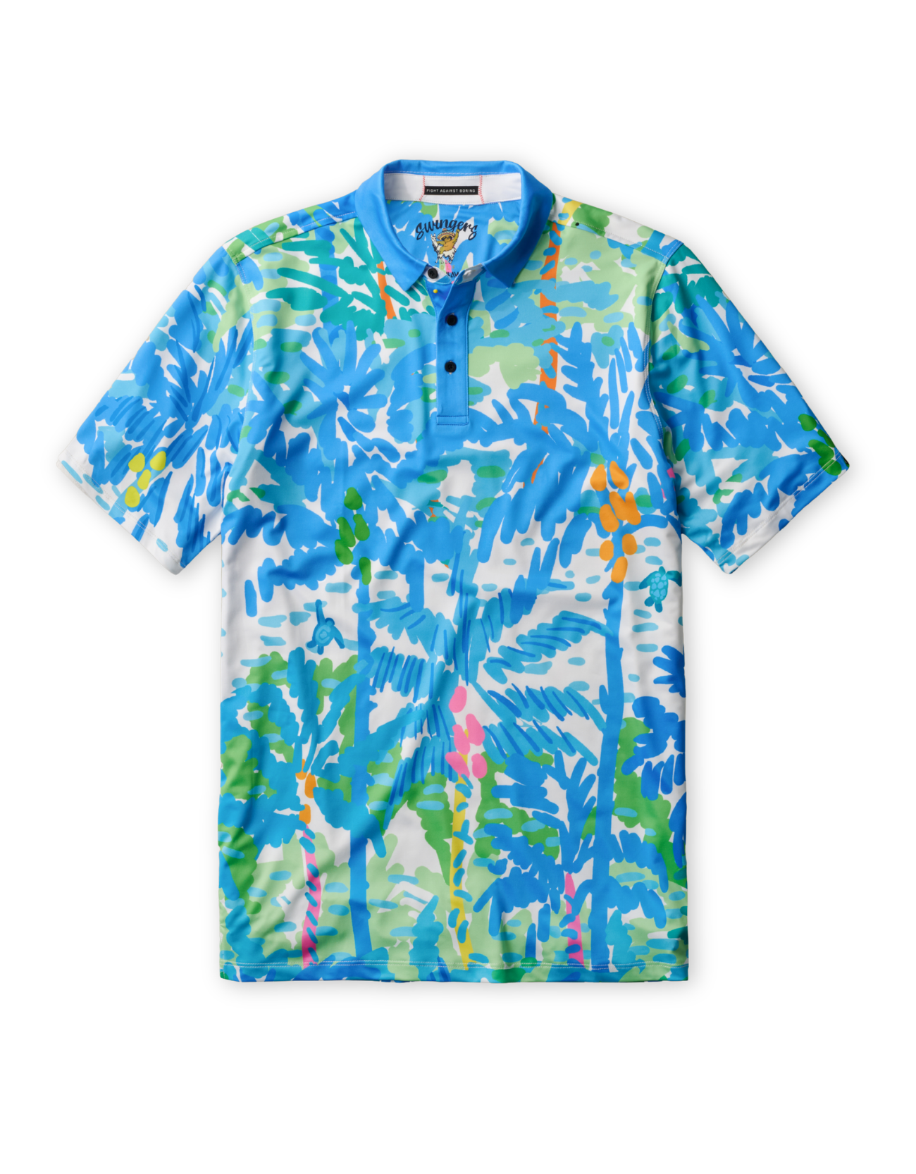 Pastel Paradise tropical golf shirt men
