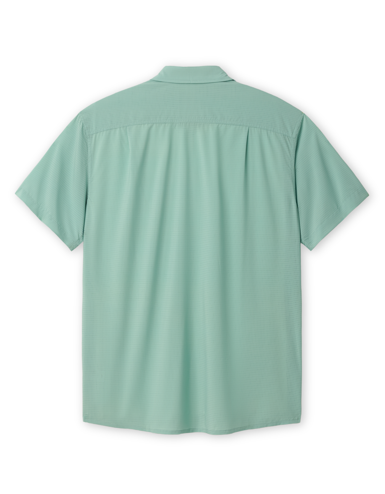 Back view of Sage Green Mojave – wrinkle-resistant summer shirt