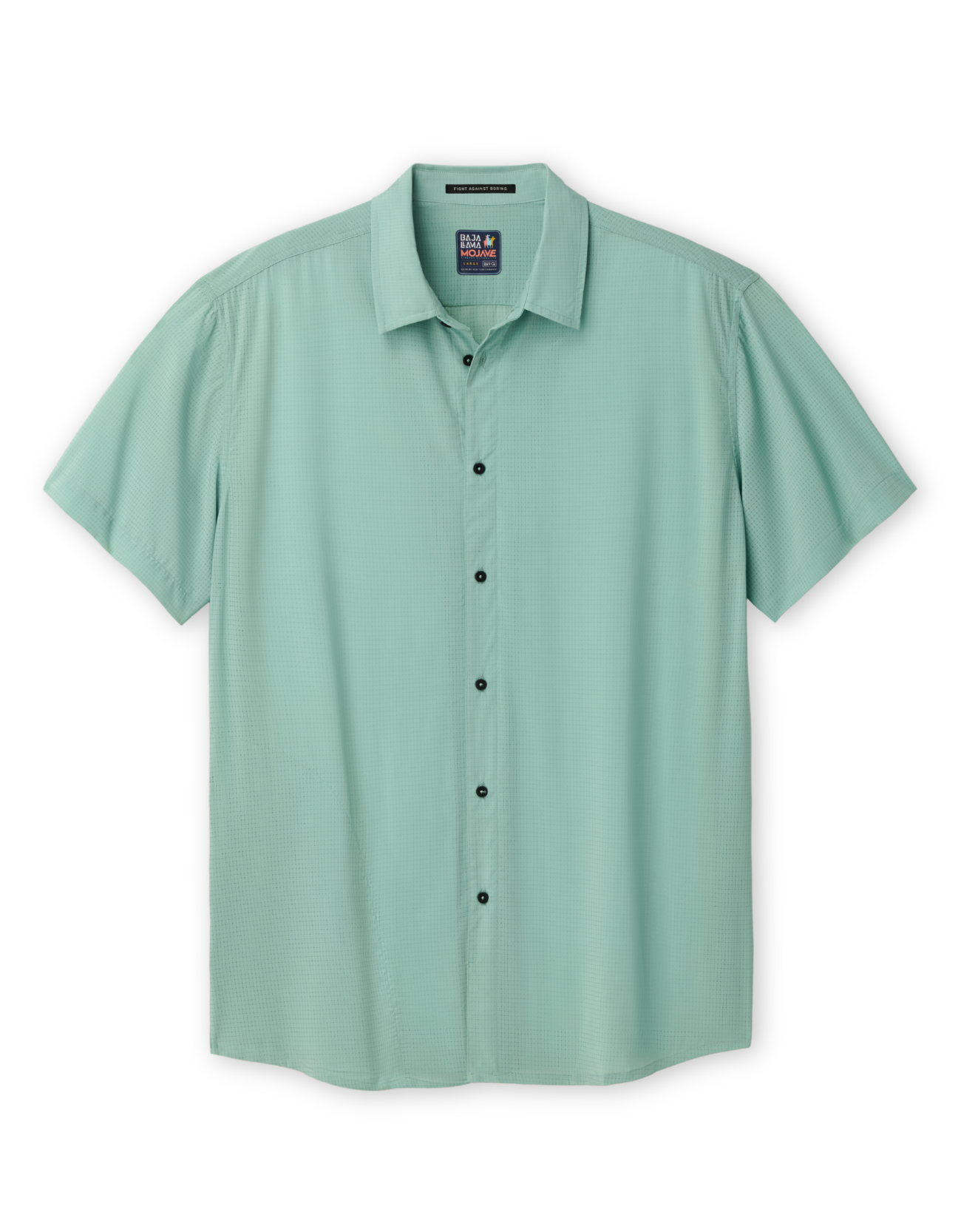 Sage Green Mojave Button-Up – solid green shirt for hot weather travel